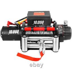 10000LBS Electric Winch 12V 80FT Steel Cable Truck Trailer Towing Off-Road 4WD
