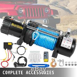 10000LB Electric Winch 12V Synthetic Cable Off-road ATV UTV Truck Towing Trailer