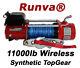11000lb New Runva Wireless Off-road 12v Recovery Electric Winch Kit With Synthetic