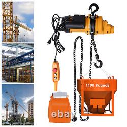 1100LBS Electric Chain Hoist Winch with 13ft 20Mn2 Chain Wired Remote Control 110V