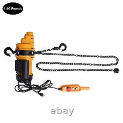 1100LBS Electric Chain Hoist Winch with 13ft 20Mn2 Chain Wired Remote Control 110V