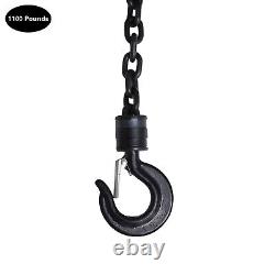 1100LBS Electric Chain Hoist Winch with 13ft 20Mn2 Chain Wired Remote Control 110V