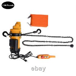 1100lbs 0.5Ton Electric Chain Hoist Winch with13ft 20Mn2 Chain 110V Remote Control