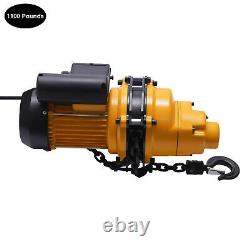 1100lbs 0.5Ton Electric Chain Hoist Winch with13ft 20Mn2 Chain 110V Remote Control