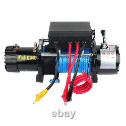 12000LBS 12V Electric Winch 9.5mm26m Synthetic Cable Rope ATV Off Road USA