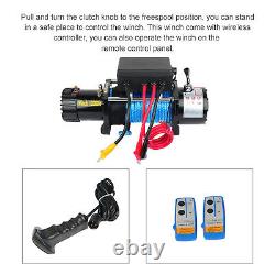 12000LBS 12V Electric Winch 9.5mm26m Synthetic Cable Rope ATV Off Road USA