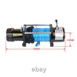 12000LBS 12V Electric Winch 9.5mm26m Synthetic Cable Rope ATV Off Road USA