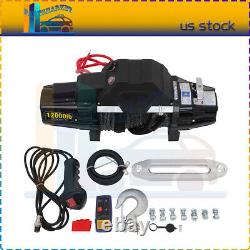 12000LBS Electric Tow Winch Synthetic Rope Universal Off-road fits jeep Wrangler