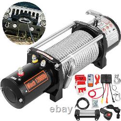 12000LBS Electric Winch 12V Steel Cable Off-road ATV UTV Truck Towing Trailer