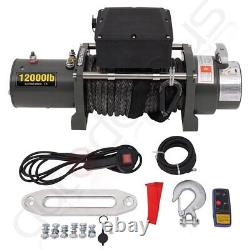 12000LB Electric Winch Towing Trailer Synthetic Rope Off Road Wireless Remote