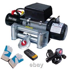 12000lbs 12V 6.6hp Electric Recovery Winch Truck SUV Durable Remote Control Kit