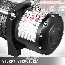 12000lbs Electric Winch 12V 90FT Synthetic Rope 4WD Waterproof Truck Trailer