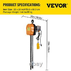 1200W Electric Chain Hoist Winch Cable 1T/2200LBS Electric Crane 10ft Chain 110V
