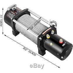 12500LBS 12V Electric Winch Steel Cable 65FT Truck Trailer Towing Off-Road ATV