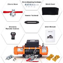 12500LBS Electric Winch 12V Synthetic Rope Off-road ATV UTV Truck Towing Trailer