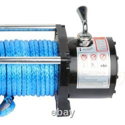 12V 12000LBS Electric Winch Synthetic Cable Truck Trailer Towing Off Road Front