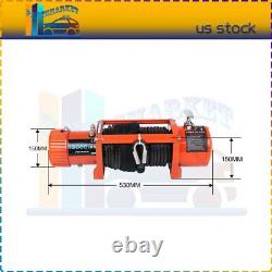 12V 13000LBS Electric Winch 86' Synthetic Rope Towing Truck Trailer Brand New