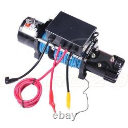 12V 13000LBS Electric Winch Synthetic Rope Truck OFFROAD Trailer 4WD
