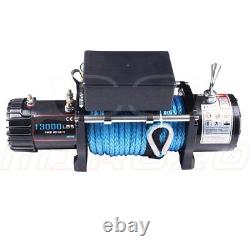 12V 13000LBS Electric Winch Synthetic Rope Truck OFFROAD Trailer 4WD