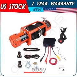 12V 13000LBS Electric Winch Towing Truck Trailer Synthetic Rope 12V with cover