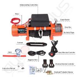 12V 13000LBS Electric Winch Towing Truck Trailer Synthetic Rope 12V with cover