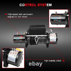 12V 13000LB Electric Winch Tow Trailer Synthetic Rope Off Road for JEEP Wrangler