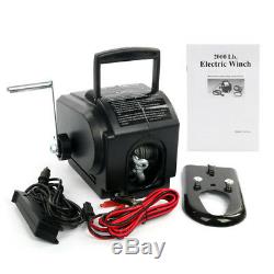12V 2000LBS Electric Recovery Winch Hauling Pulling Pull Trailer Boat ATE Tools