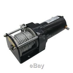 12V 3000LB Electric ATV UTV Rope Cable Winch Truck Boat Trailer Lifting Sling os