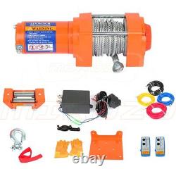 12V 3500LBS Electric Winch Steel Cable Truck Trailer Towing Off Road 4WD