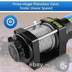 12V 4000 LB Electric Winch, Electric Steel Cable Winch, for Ship Car Vans Truck