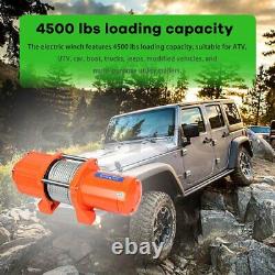 12V 4500LBS Electric Recovery Winch Towing Truck 6mm15m Steel Rope Off Road