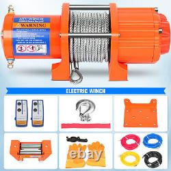 12V 4500LBS Electric Winch Steel Cable Truck Trailer Towing Off Road 4WD