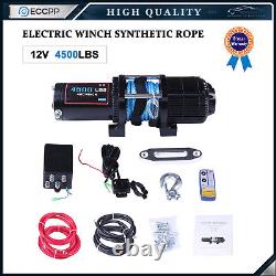 12V 4500LBS Electric Winch Towing Truck Synthetic Rope Off Road