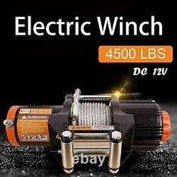 12V 4500lb Electric ATV UTV Winch Kit 2PCS Wireless Remote Automotive