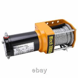 12V ATV Electric Winch Kit With Rope 3000LB 4 Way Roller Fairlead Wired Control