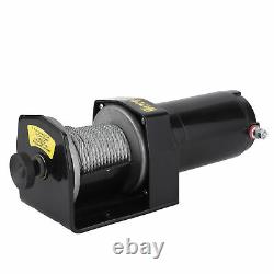 12V Electric Winch 2000lbs Load Capacity Remote Control High-Efficiency Winch