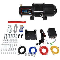 12V Electric Winch Tow Trailer Synthetic Rope 4500LB Off Road for JEEP
