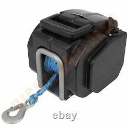 12V Portable Boat Electric Winch Tow Towing Synthetic Rope Truck Trailer 3500 LB