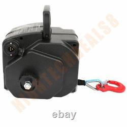 12V Portable Boat Electric Winch Tow Towing Synthetic Rope Truck Trailer 5000 LB