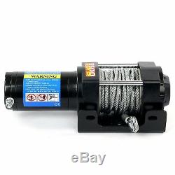 12 VDC Winch 3500lbs/1591kg with Roller Fairlead Electric Steel Cable-CA SHIP