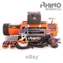 12v 4x4 Electric Recovery RHINO WINCH 13500lb Dyneema Synthetic Rope Heavy Duty