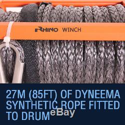 12v 4x4 Electric Recovery RHINO WINCH 13500lb Dyneema Synthetic Rope Heavy Duty