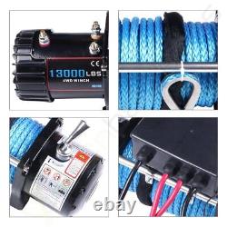 13000LBS 12V Electric Winch 86' Synthetic Rope Towing Recovery Off-road for Jeep