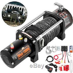 13000LBS Electric Winch12V Synthetic Rope Off-roadATV UTV Truck Towing Trailer