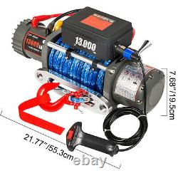 13000LBS Electric Winch 12V Synthetic Rope Off-road ATV UTV Truck Towing Trailer