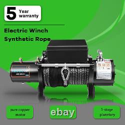 13000LBS Electric Winch Waterproof Truck Trailer Synthetic Rope Off-Road 13000lb