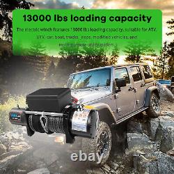 13000LBS Electric Winch Waterproof Truck Trailer Synthetic Rope Off-Road 13000lb