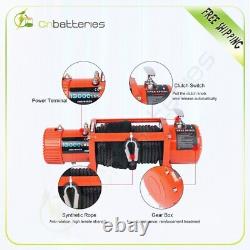 13000LB Electric Winch 86' Synthetic Rope Recovery Towing for Jeep Truck