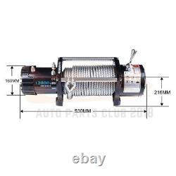 13000LB Electric Winch Recovery Towing Steel Cable Offroad Truck Trailer SUV 12V