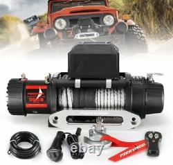 13000lb 12V Electric Winch Offroad with Synthetic Rope Remote Control for Car SUV